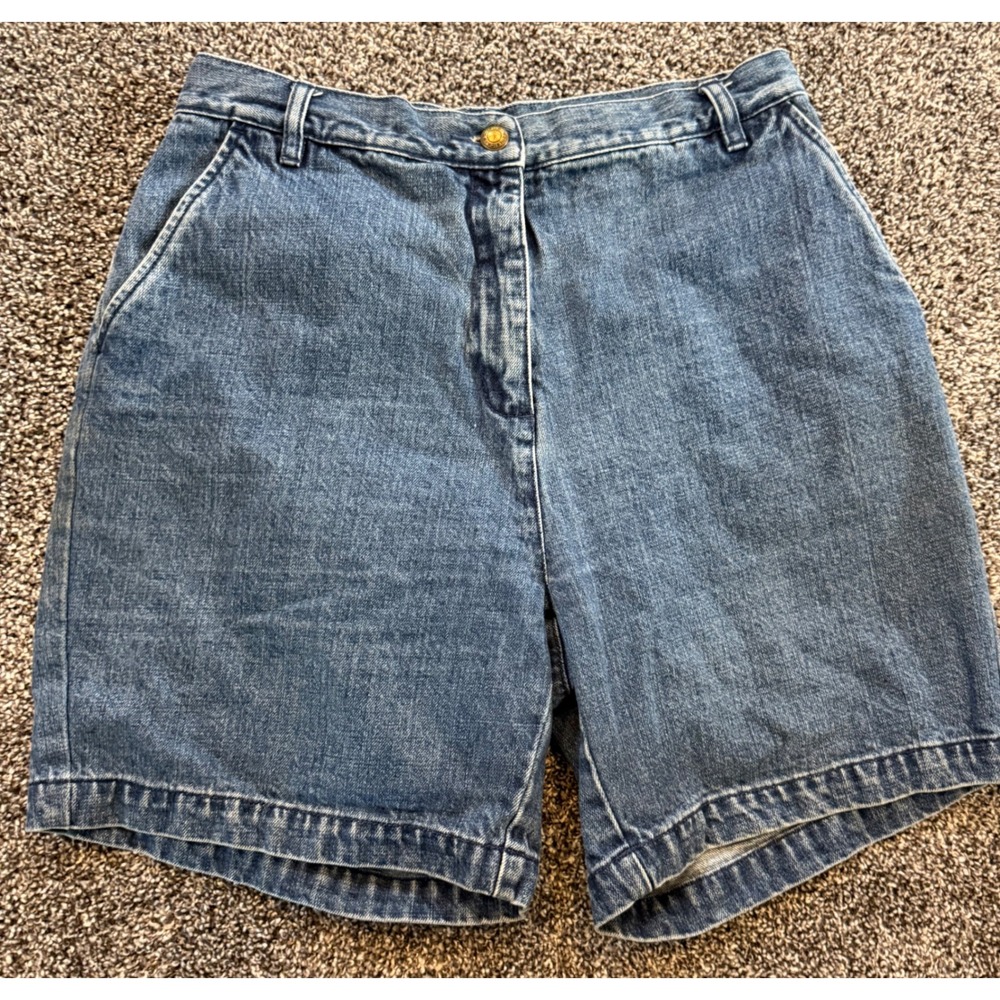 Woolrich Womens Vintage High Waisted Denim Shorts Indigo Blue Cotton 1710 Sz 14